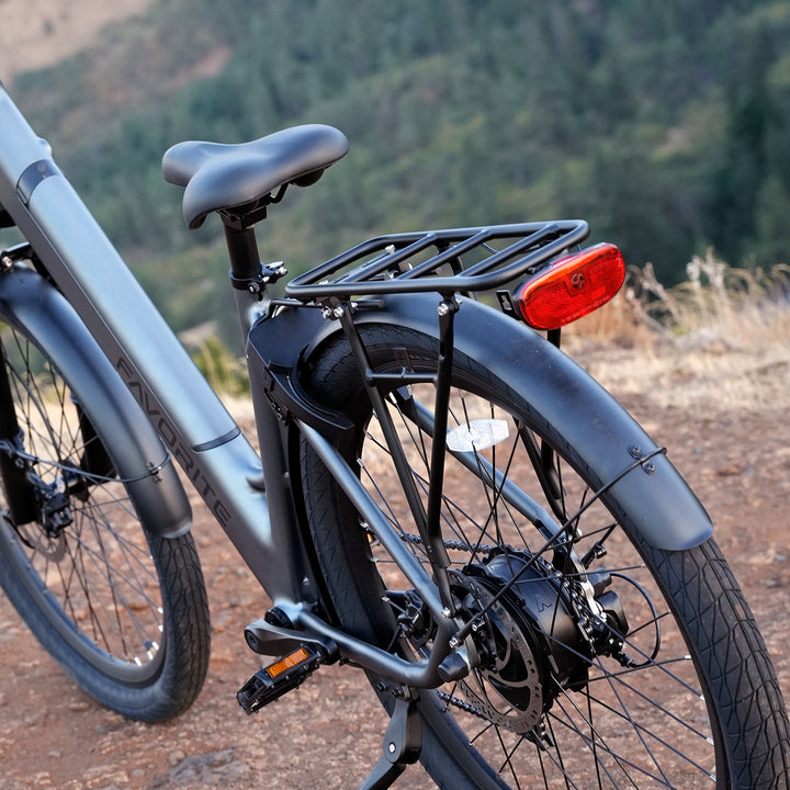 Hybrid E-Bike Rear Rack & Light