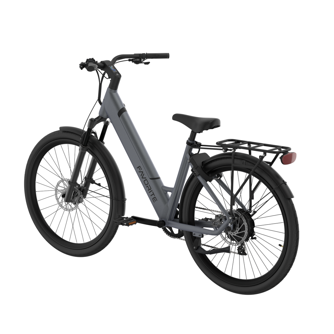 Hybrid E-Bike Rear Rack & Light